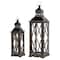Modern Farmhouse Wooden Lantern Set, 28.5" & 20.5"